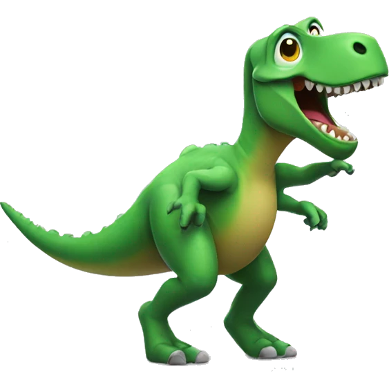 A dancing dinosaur  emoji