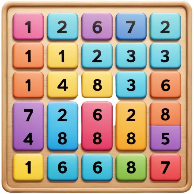 A square toy that can hold 4 internal squares across and 4 internal squares down, resulting in 16 spaces, with only 15 spaces filled with a square. Each internal square holds a number so that when moved around and lined up appropriately it lists the numbers 1 through 15 in order.  emoji