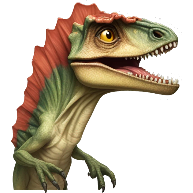 jurassic park dilophosaurus with frills spitting venom emoji