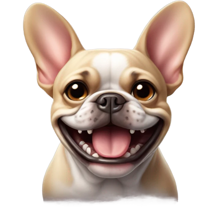 french bulldog smiling emoji