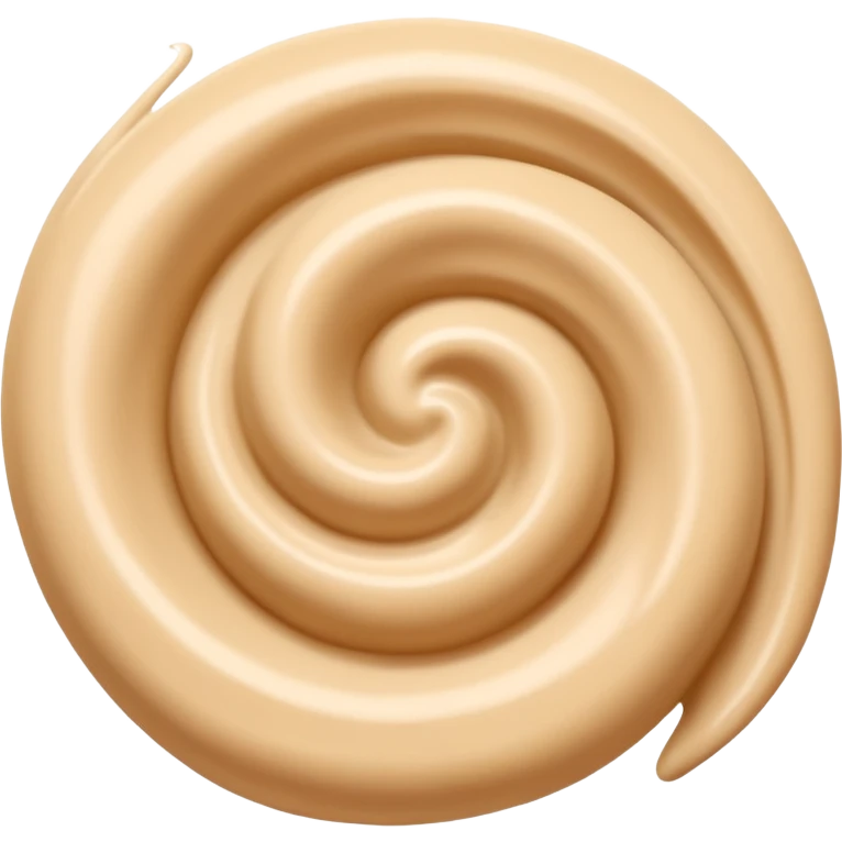 small swirl of smooth beige sesame paste with creamy slightly glossy surface and soft fluid texture, gentle ridges, natural velvety sheen, no bowl spoon or sesame seeds, soft lighting, subtle shadows, transparent background, emoji scale emoji