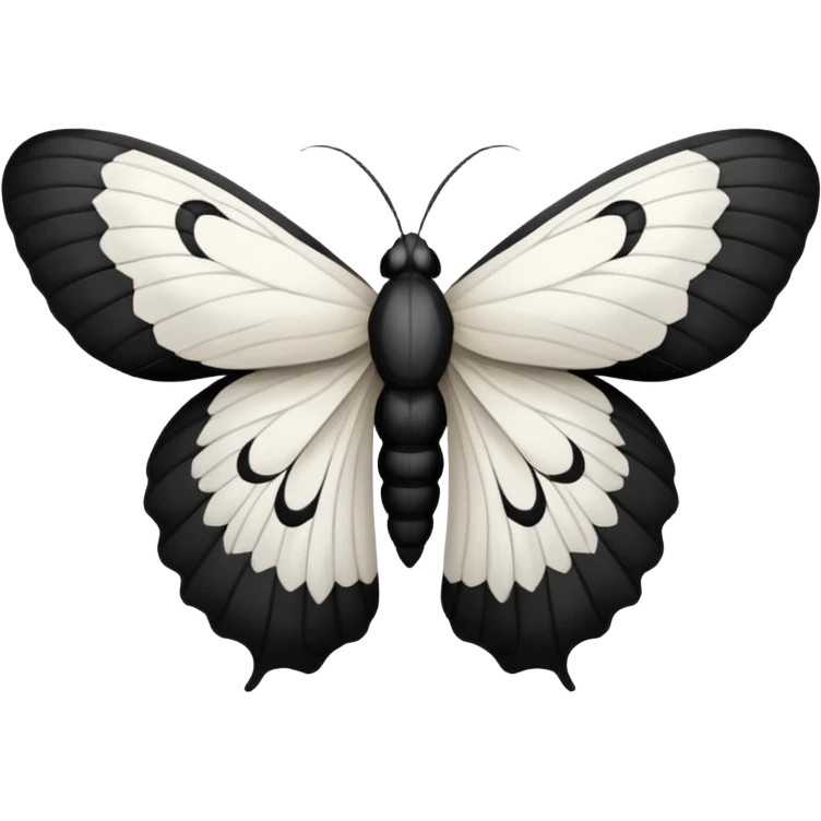 simple white and black moth emoji
