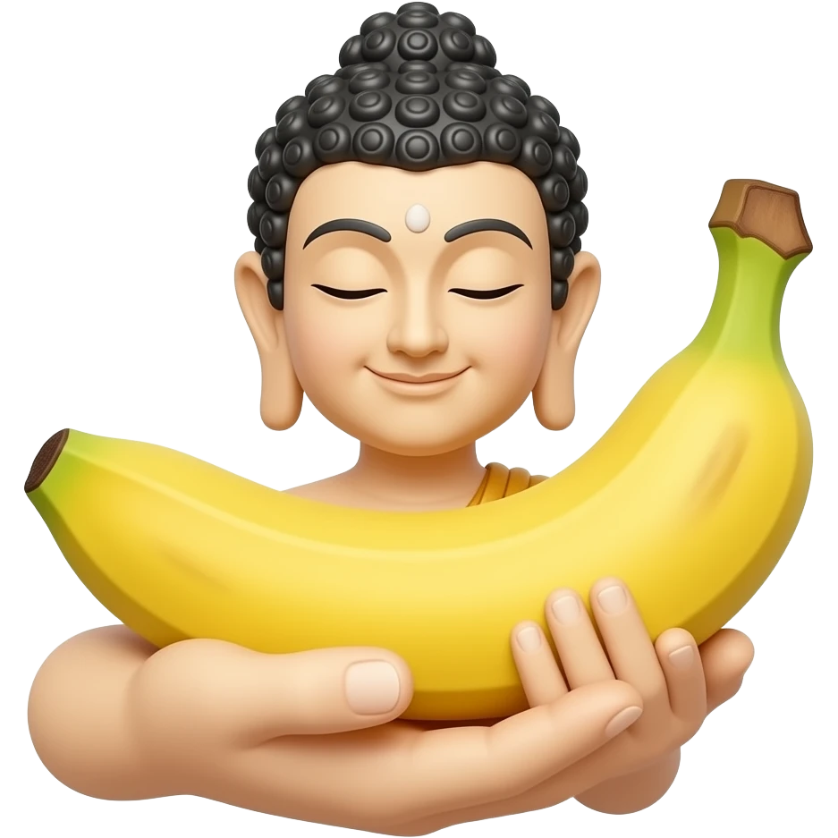 Kawaii mano de buda banana fruit emoji