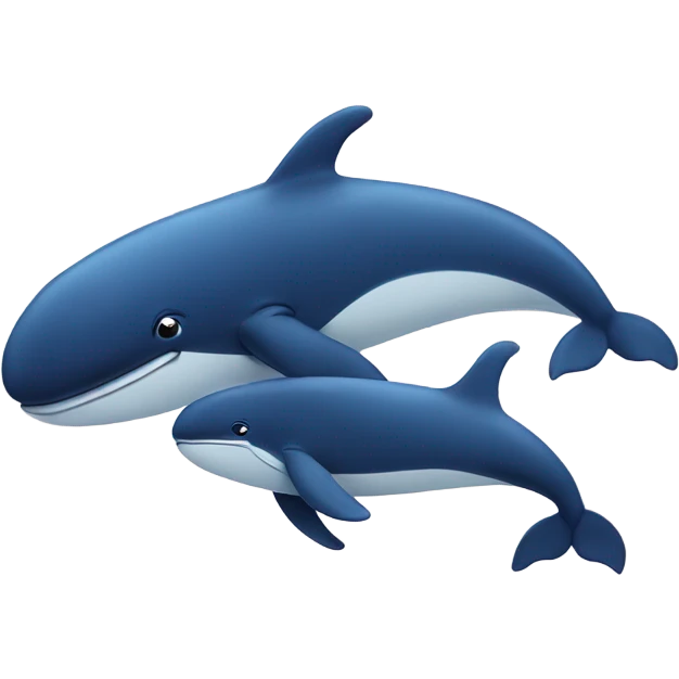 A whale and her calf swimming emoji