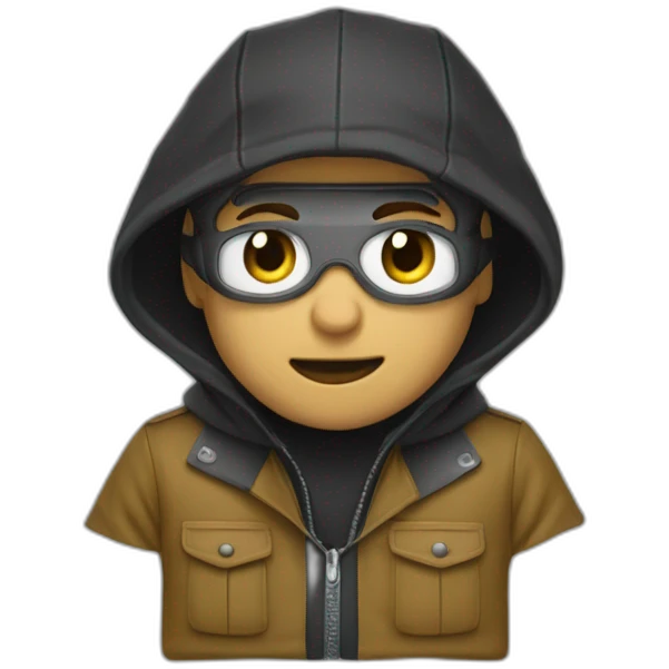 Cagoule de braqueur noir emoji