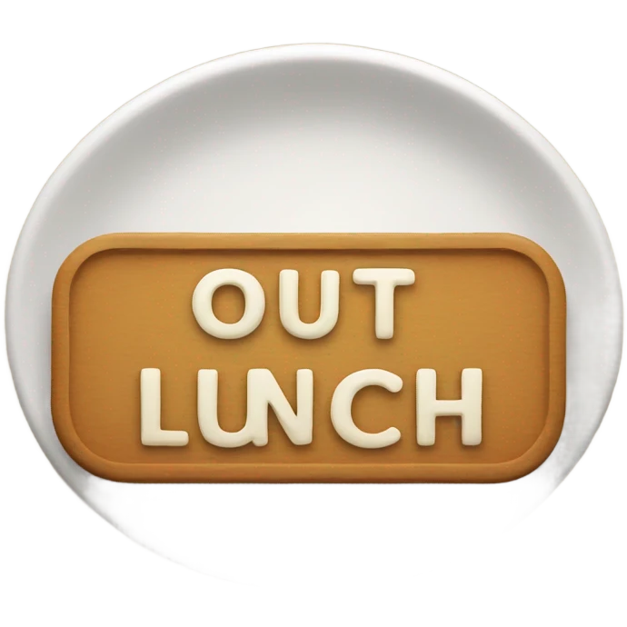 “Out to lunch” sign emoji