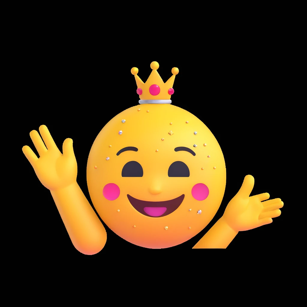 polished 3D emoji style illustration with smiling emoji face, sparkles, OK hand gesture, elegant bold text 'Excellent nature & perfection', minimal gradient background, modern confident positive look emoji