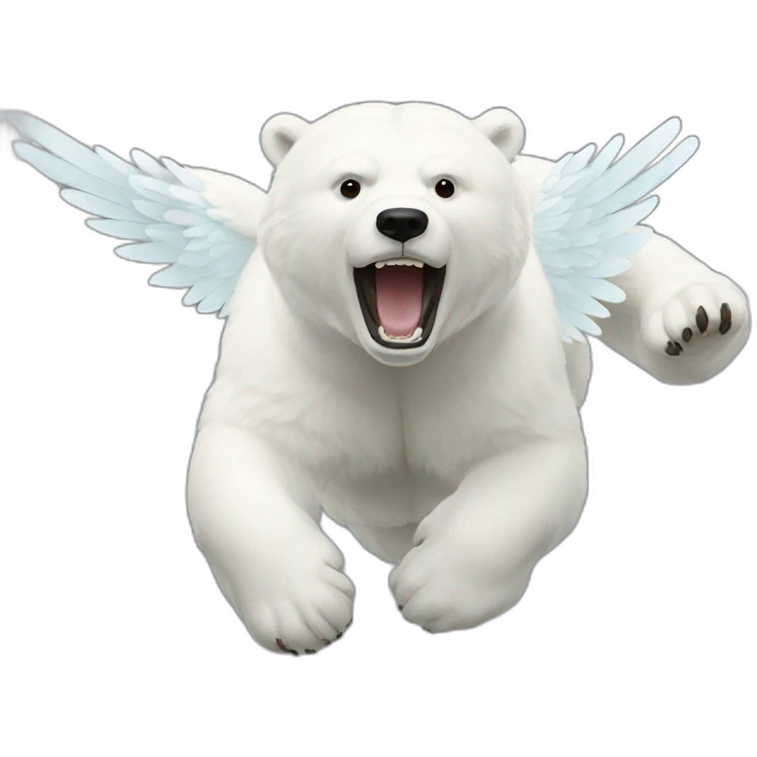flying white bear emoji