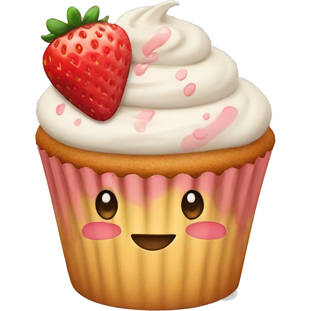 cupcake with strawberry  emoji