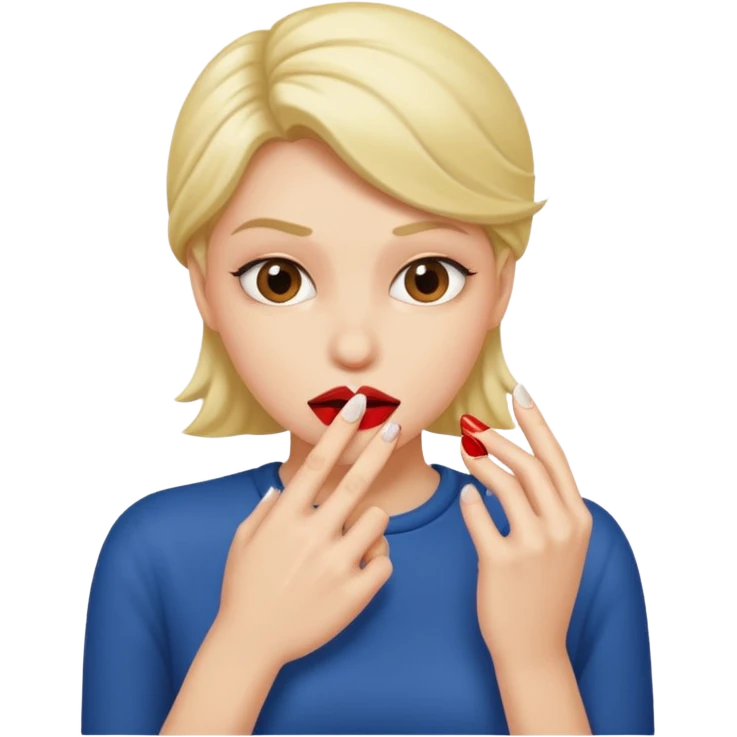 seductively biting nail emoji