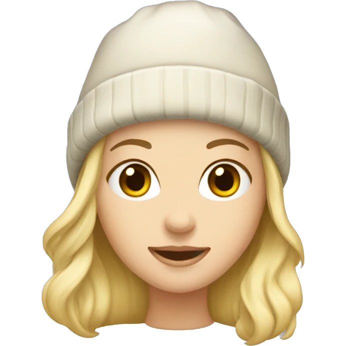 Blonde girl wearing a winter hat emoji