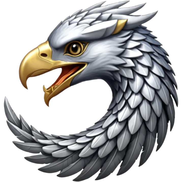 Silver Elder Scrolls Online eagle eating its tail Ouroboro emoji