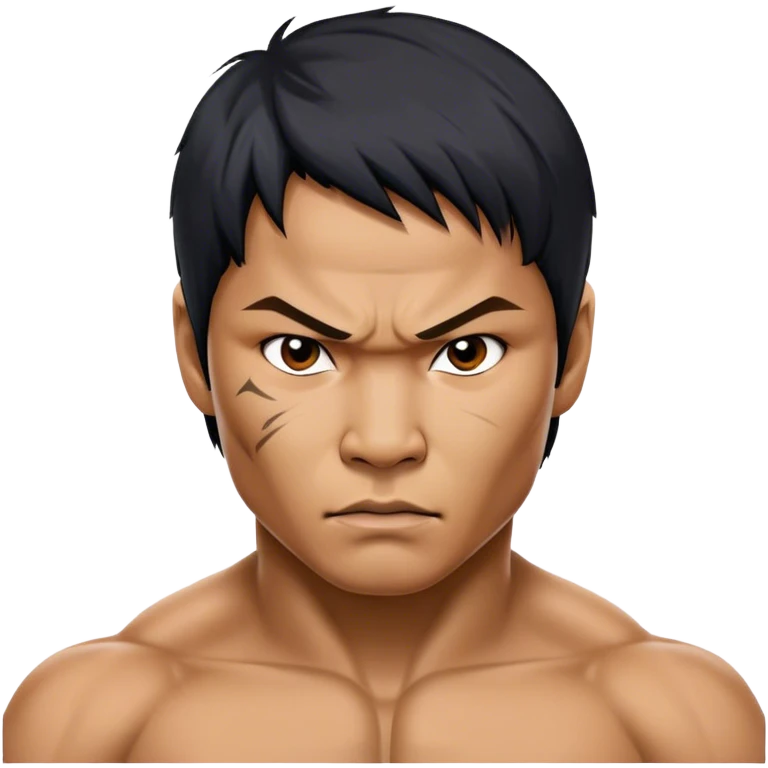 ​Cinematic Realistic Portrait of Tony Jaa, a close-up depiction capturing his intense, determined expression and finely detailed features, rendered with dramatic natural lighting that emphasizes his rugged athleticism and unmistakable martial arts presence, emoji