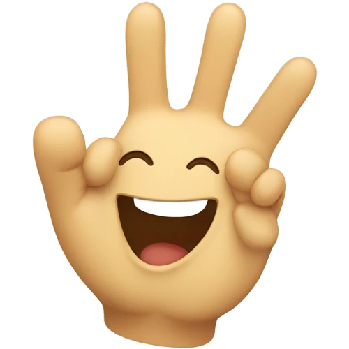 smiling excited face with feet and hands emoji