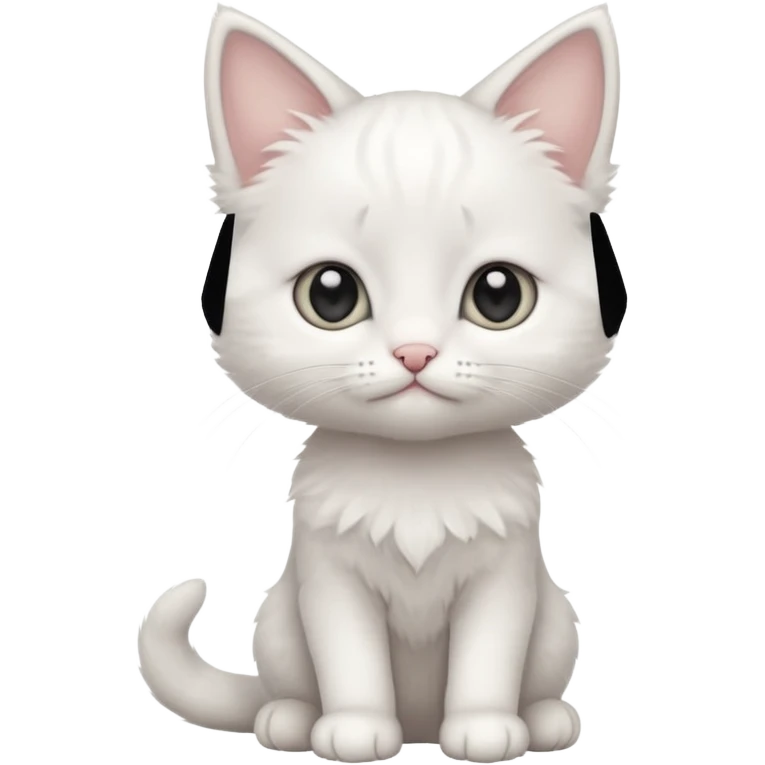 a sitting white kitten emoji