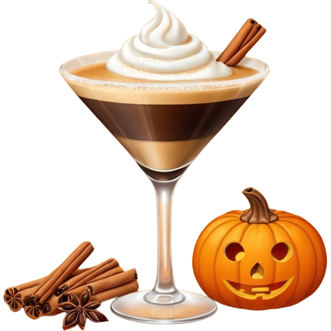 Pumpkin espresso martini with cinnamon  emoji