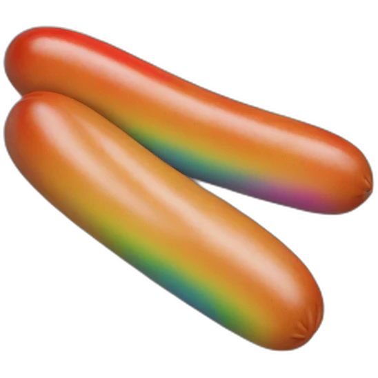 Sausage in rainbow colours emoji