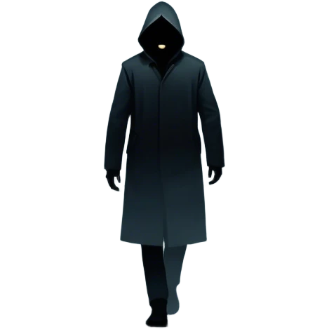 Icon for Thriller Movie: A dramatic movie poster-style design with dark, moody lighting. Include a shadowy figure, eerie silhouettes, and tense elements like a flickering street lamp, a lone figure walking through fog, and a tense cityscape. Intense, suspenseful atmosphere. Transparent background. emoji