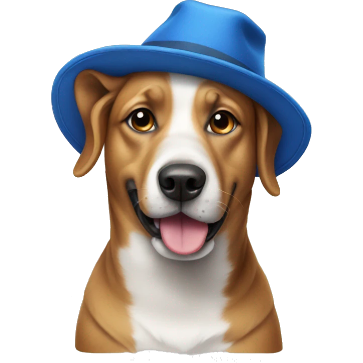 Dog wearing a blue hat emoji