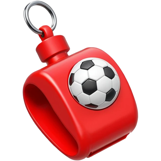 Soccer whistle in red emoji