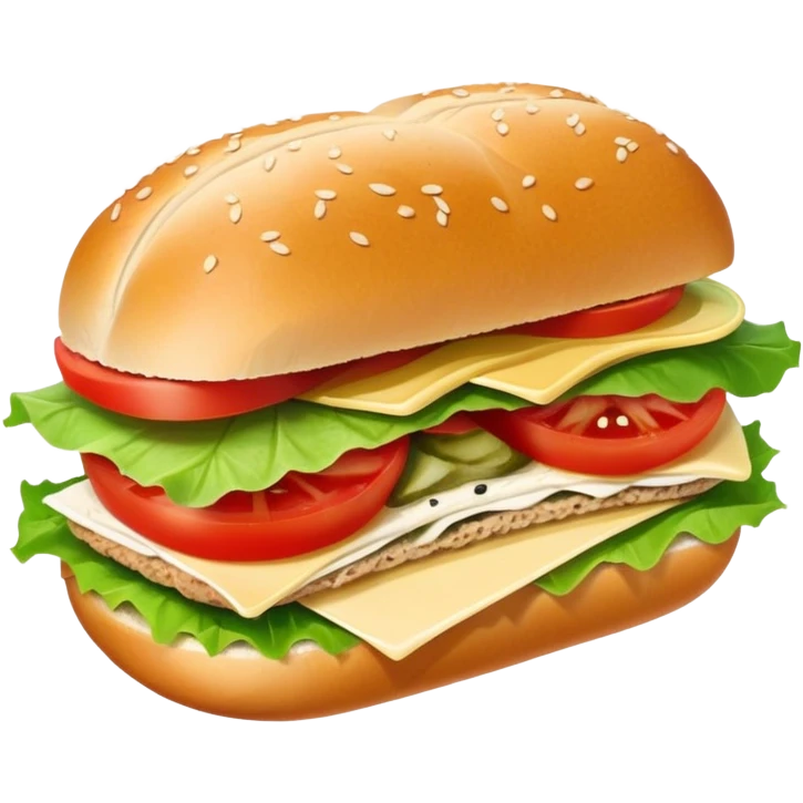 sandwich with turkey, lettuce, pickles, mayonnaise, and tomatoes side view emoji