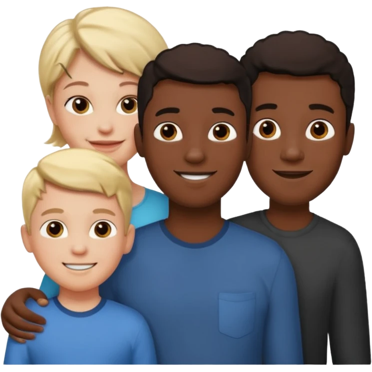 two white parents standing behind their black son emoji