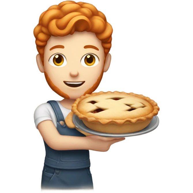 Ginger person with pie emoji
