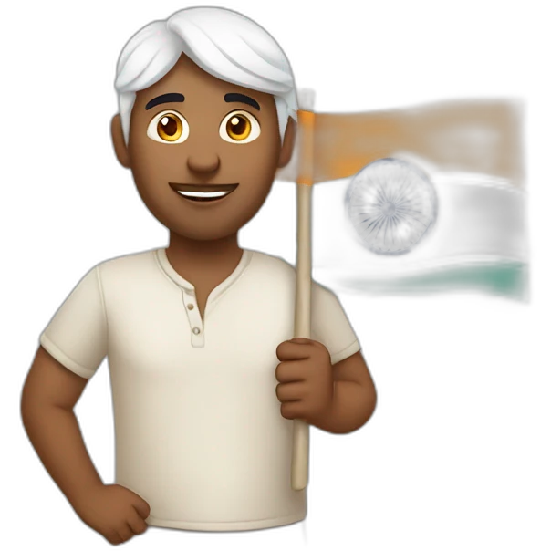 indian man holding banner emoji