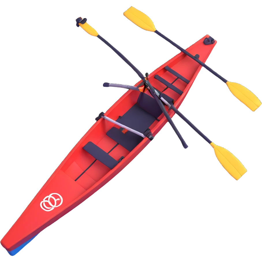 professional Olympic rowing boat, top view emoji
