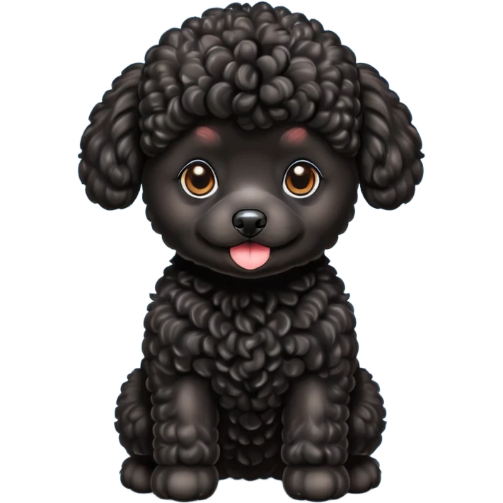 Cute black toy poodle emoji