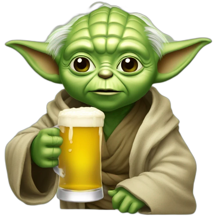 yoda qui boit une bierre emoji