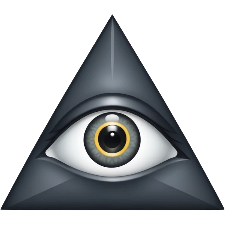 Equilateral triangle with eye in center with hidden Templar cross in pupil emoji