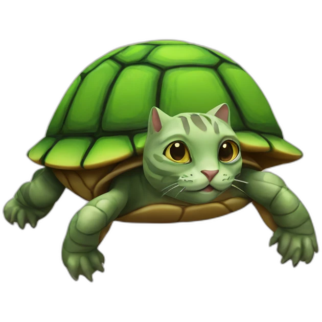 cat on a turtle emoji