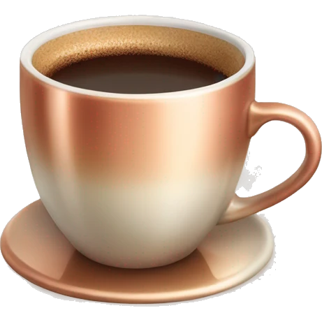 Realistic isolated rose gold,brown, and cream gradient coffee cup . emoji