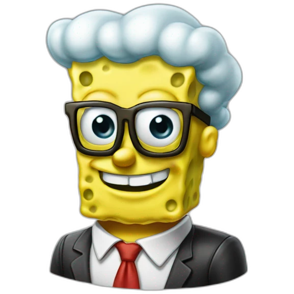 spongebob squarepants but as a nerd emoji