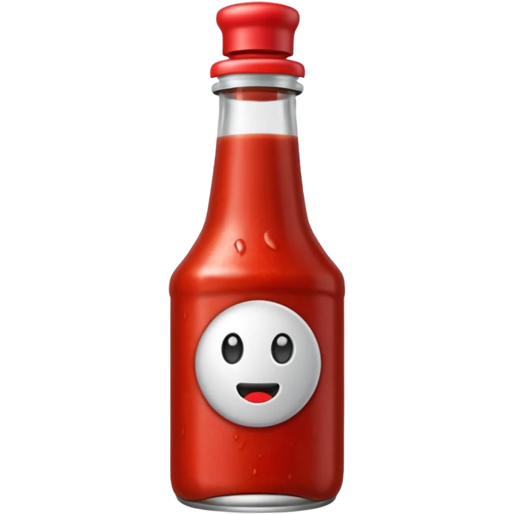 en ketchup som är arg, mer realistisk emoji