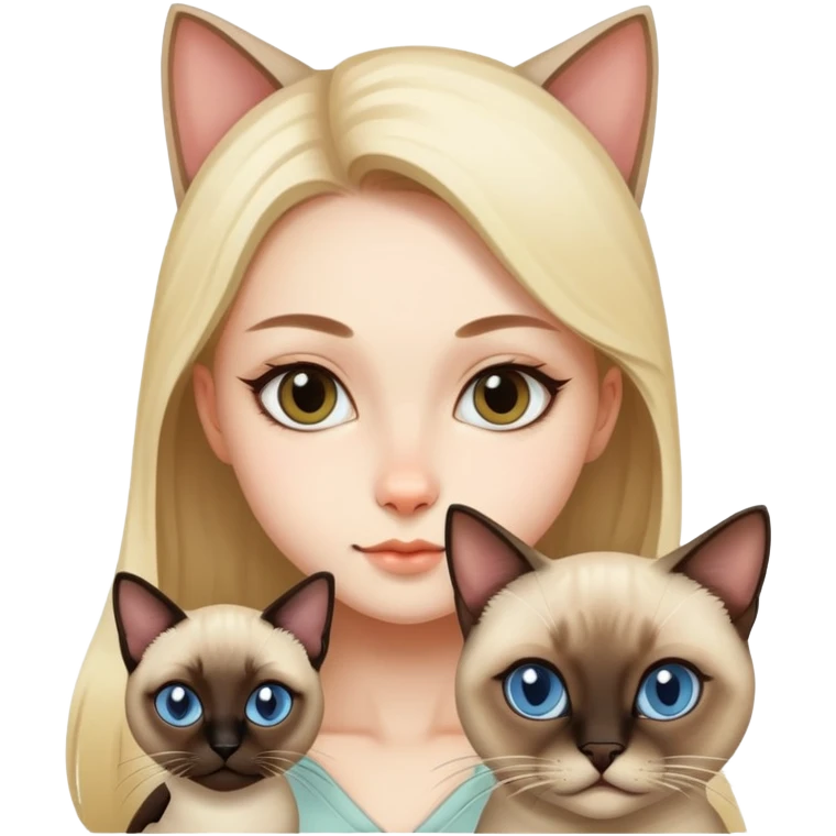 girl with siam cat  emoji