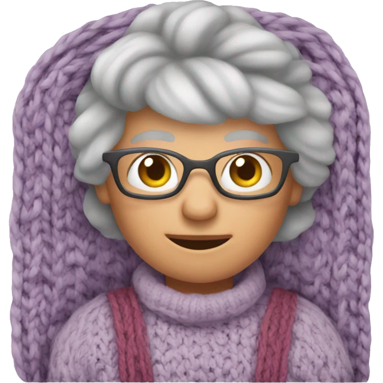 knitting grandmom emoji