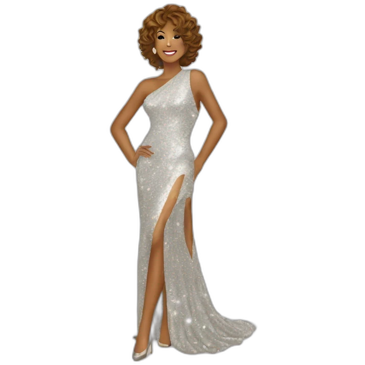 Whitney Houston in glitter dress emoji