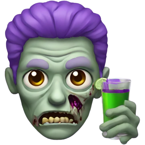 zombie with purple drink  emoji