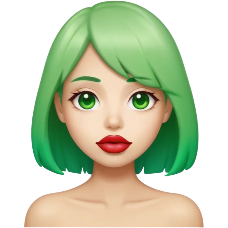 Green ombré jelly bean straight mouth emoji