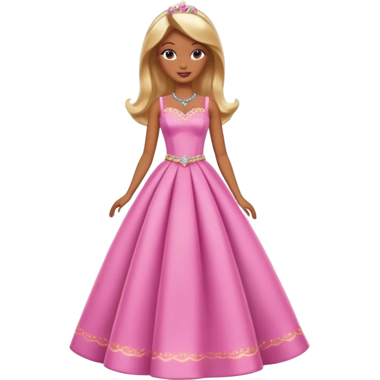 Brown skin blonde hair barbie princess with long dress   emoji