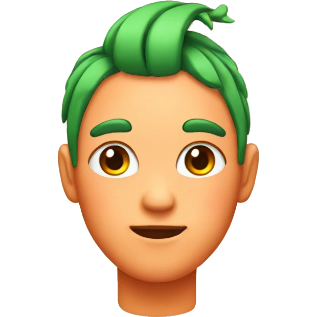 Peach with green hair emoji