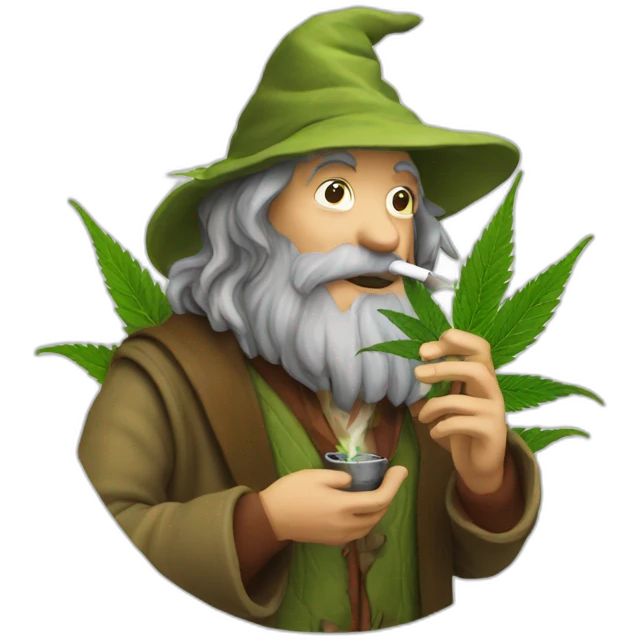 Hobbit smoking cannabis emoji