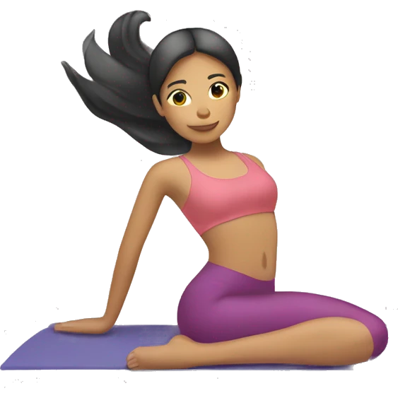 Filipina doing Pilates mermaid stretch  emoji