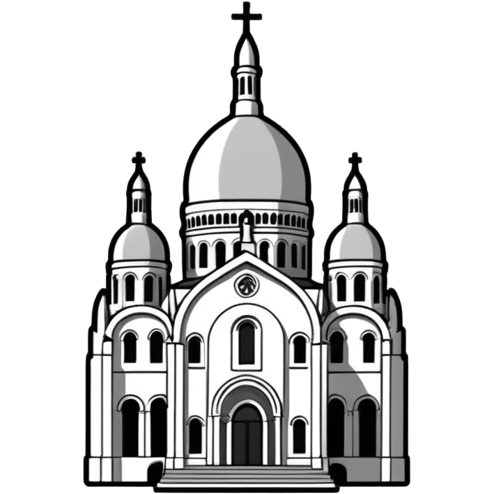 now I want a sticker with the Sacre Coeur church in black and white emoji
