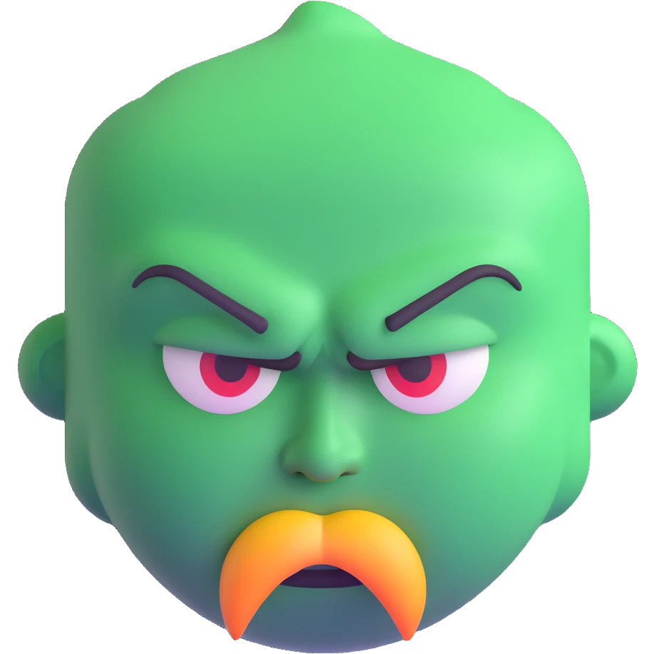 angry emoji face with redder face, furrowed brows, steam coming from nose emoji