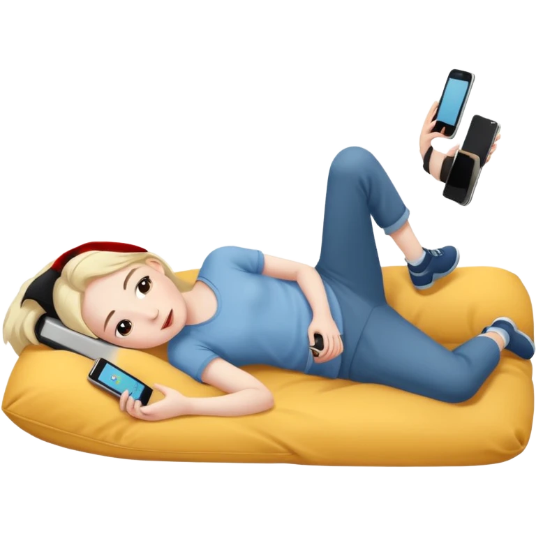 سرماخوردم دراز کشیدم گوشی دستمه emoji