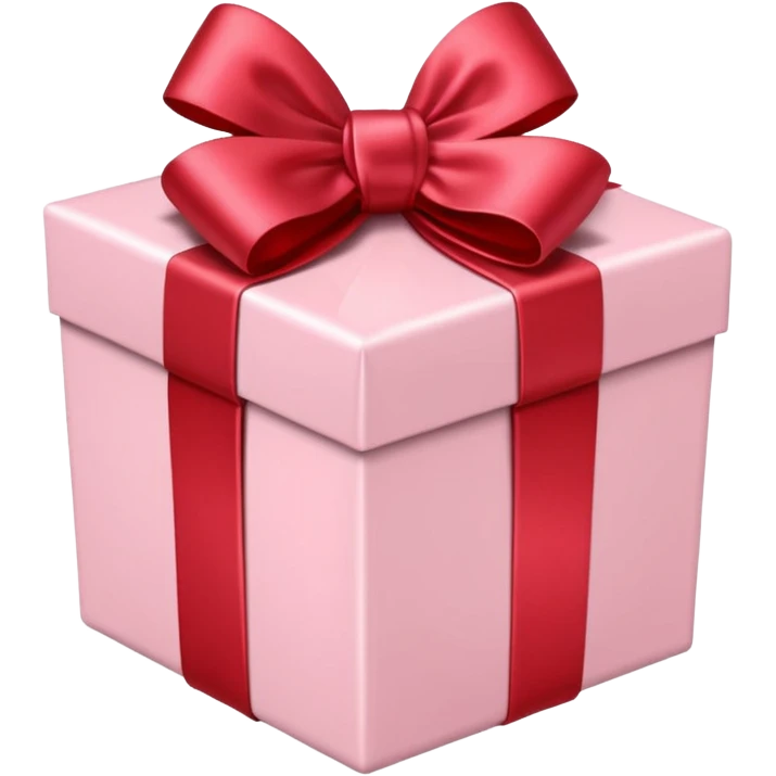 gift box pale pink with red satin bow emoji