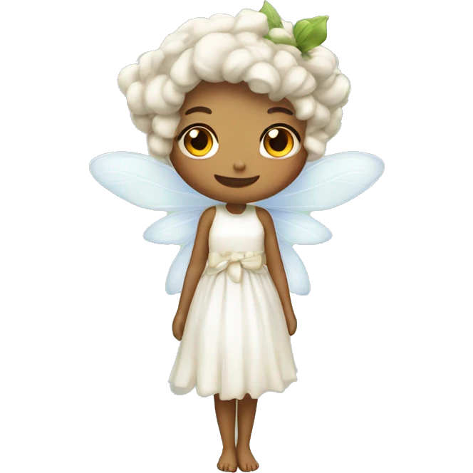 a fairy with white dress and a bow on her head emoji